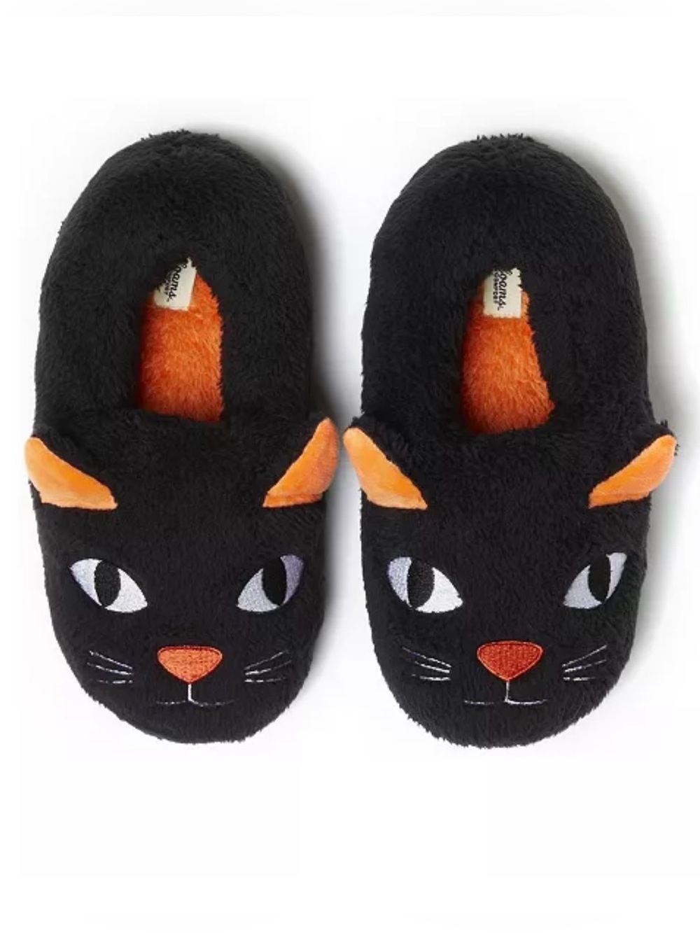 Dearfoams Cozy Comfort Halloween Cat Slippers W 7-8 M 5-6 NWT